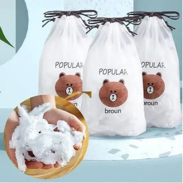100 PCS Disposable Food Cover Plastic Bags |Transparent Wrap Bags