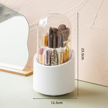 Makeup Brush Container | Dust-proof Rotating Plastic Lipstick Eyebrow Pencil Vanity Supplies ( random color)